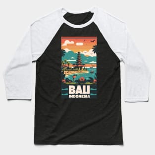 A Vintage Travel Art of Bali Indonesia Baseball T-Shirt